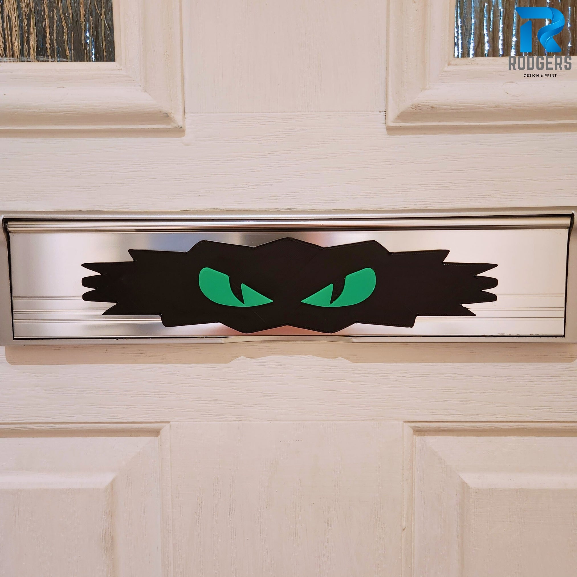 Spooky Halloween Letterbox Sign – Scary Eyes Decoration - outside halloween decoration