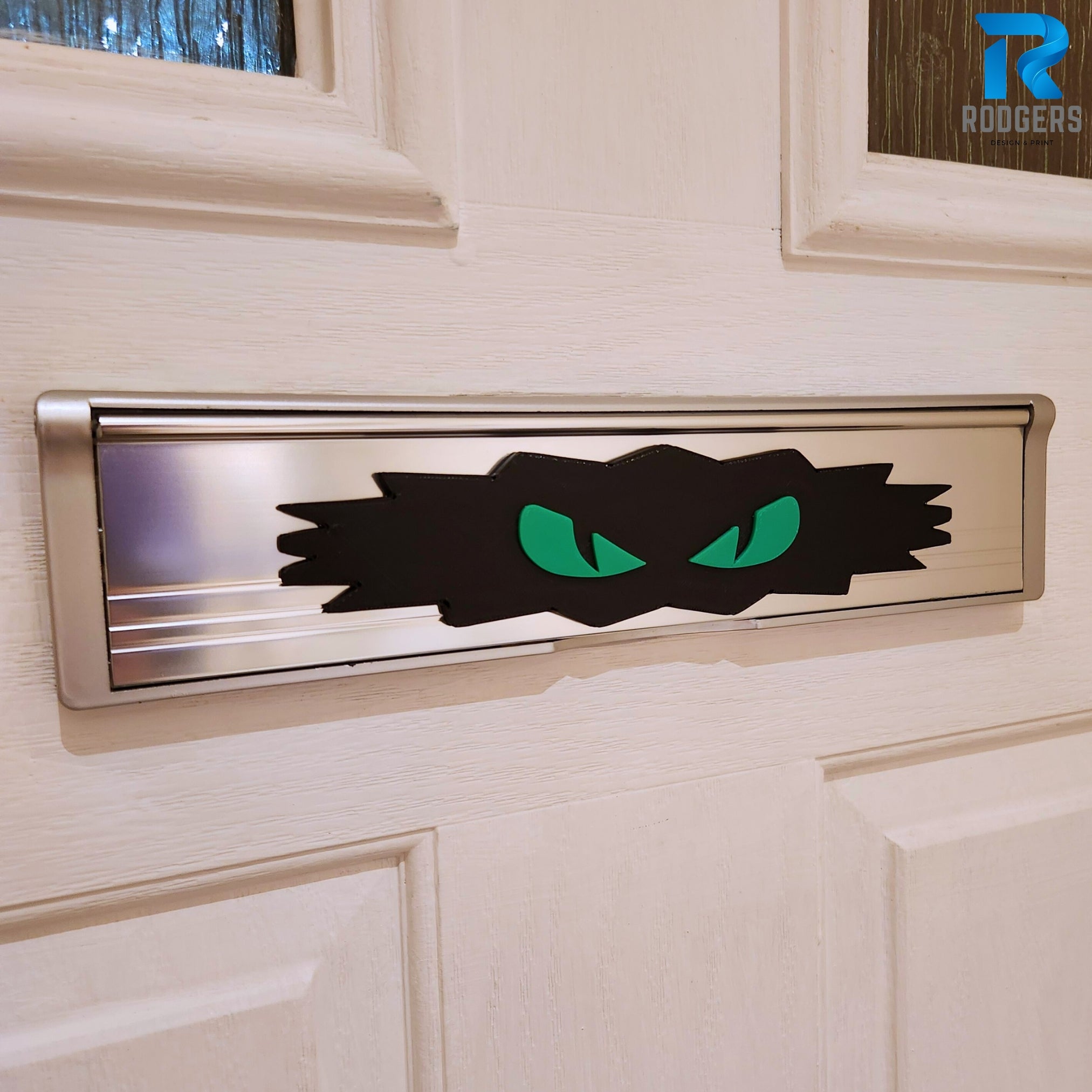 Spooky Halloween Letterbox Sign – Scary Eyes Decoration - outside halloween decoration