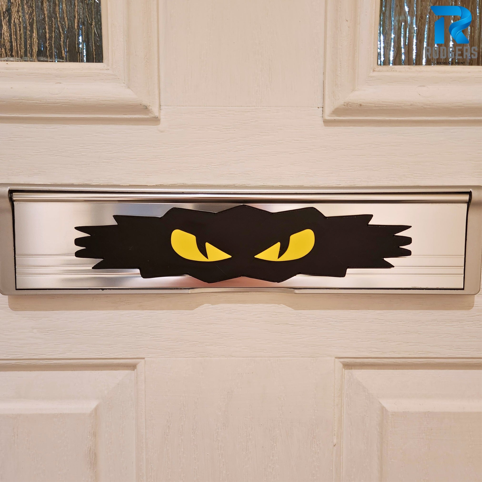 Spooky Halloween Letterbox Sign – Scary Eyes Decoration - outside halloween decoration
