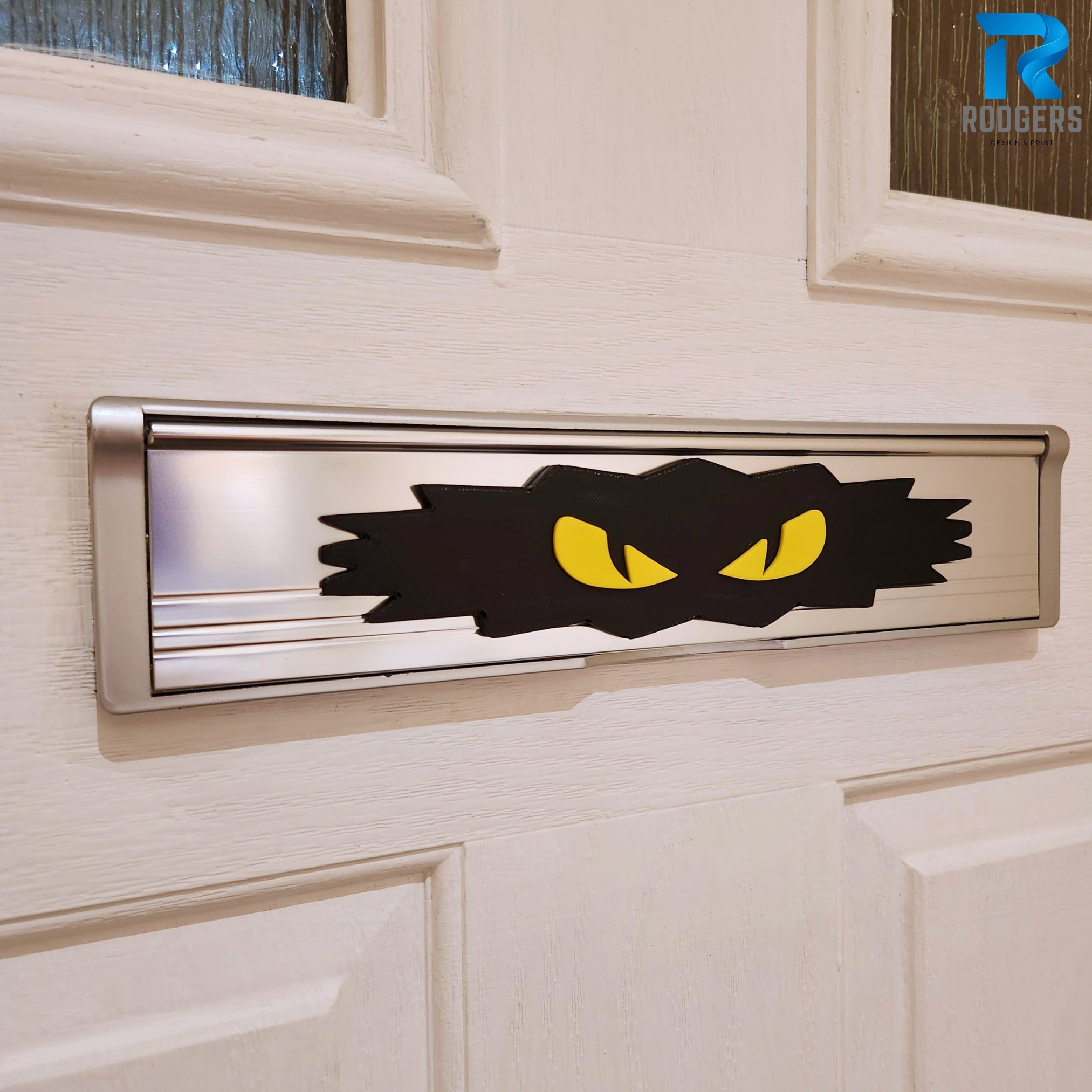 Spooky Halloween Letterbox Sign – Scary Eyes Decoration - outside halloween decoration
