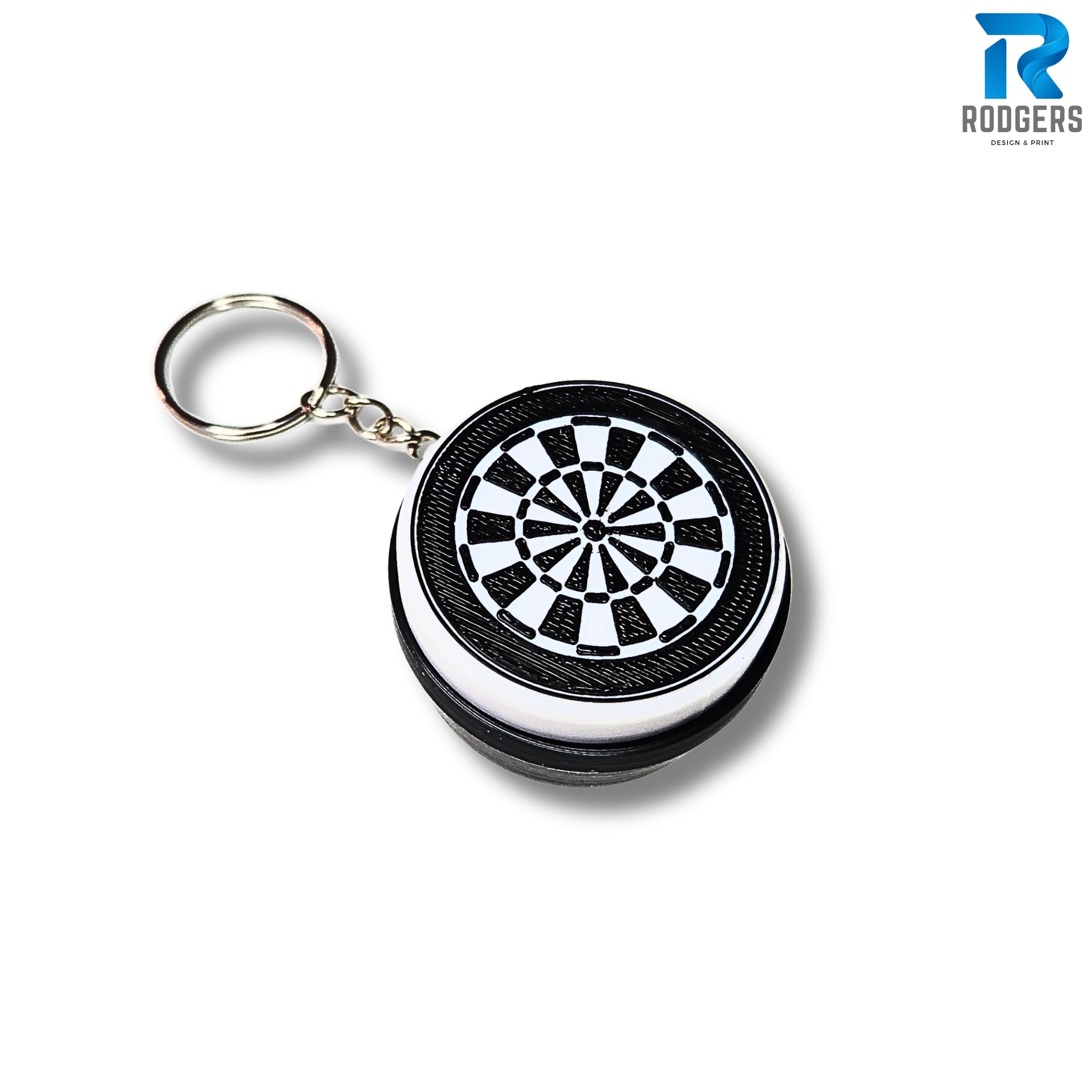 Dart board fidget keyring